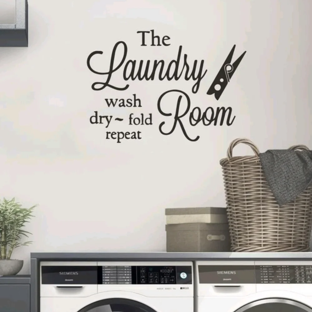 Laundry Wash Dry Fold Graphic Wall Sticker